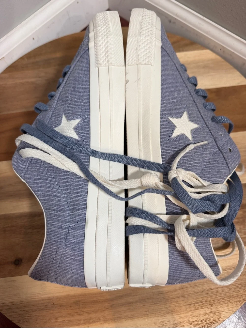 Converse One Star Pro Blue Chambray Sneakers Men Sz 11.5 / Womens Sz 13 Low Top - Picture 12 of 14
